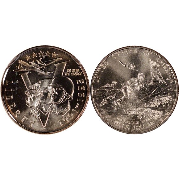 World War II 50th Anniversary Commemorative Coin and Victory Medal Set - Picture 2 of 4